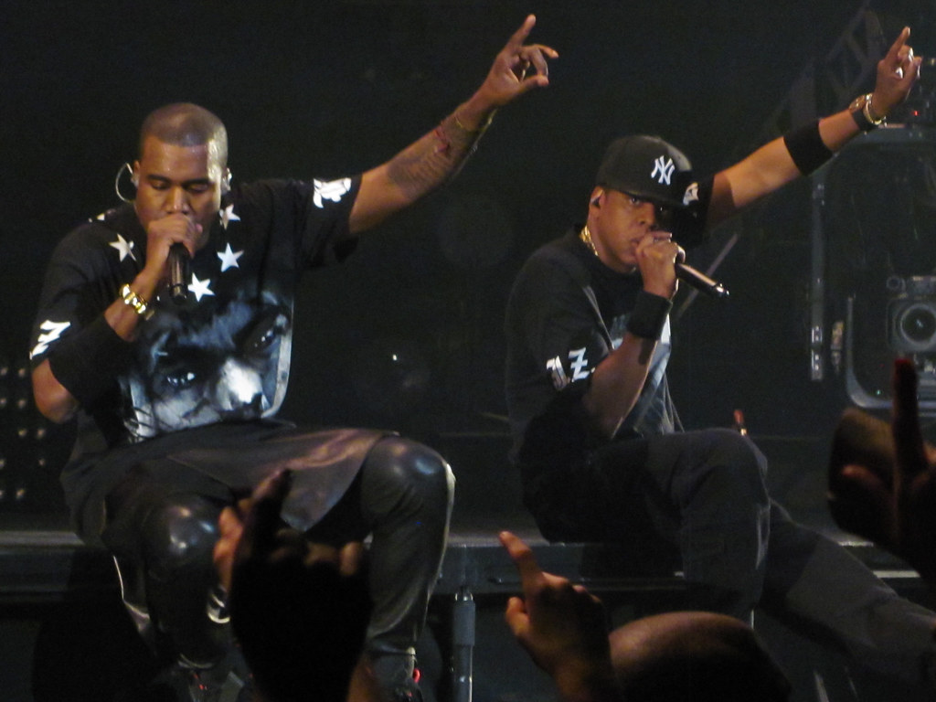 Kanye West and Jay Z performing